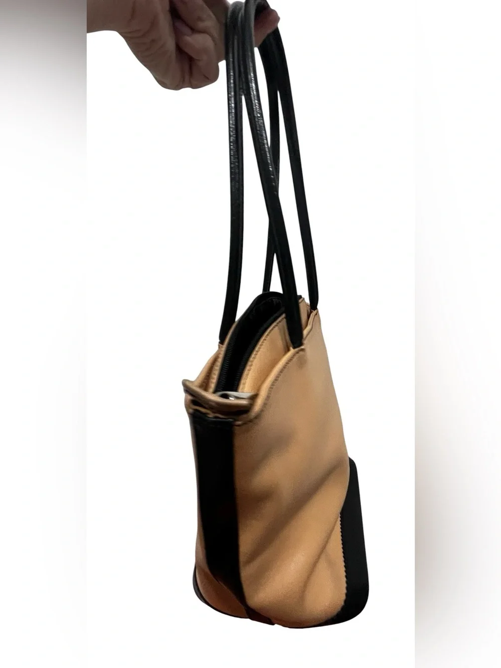 Tiffany & Fred Paris Tan & Black medium Tote Bag Made in France